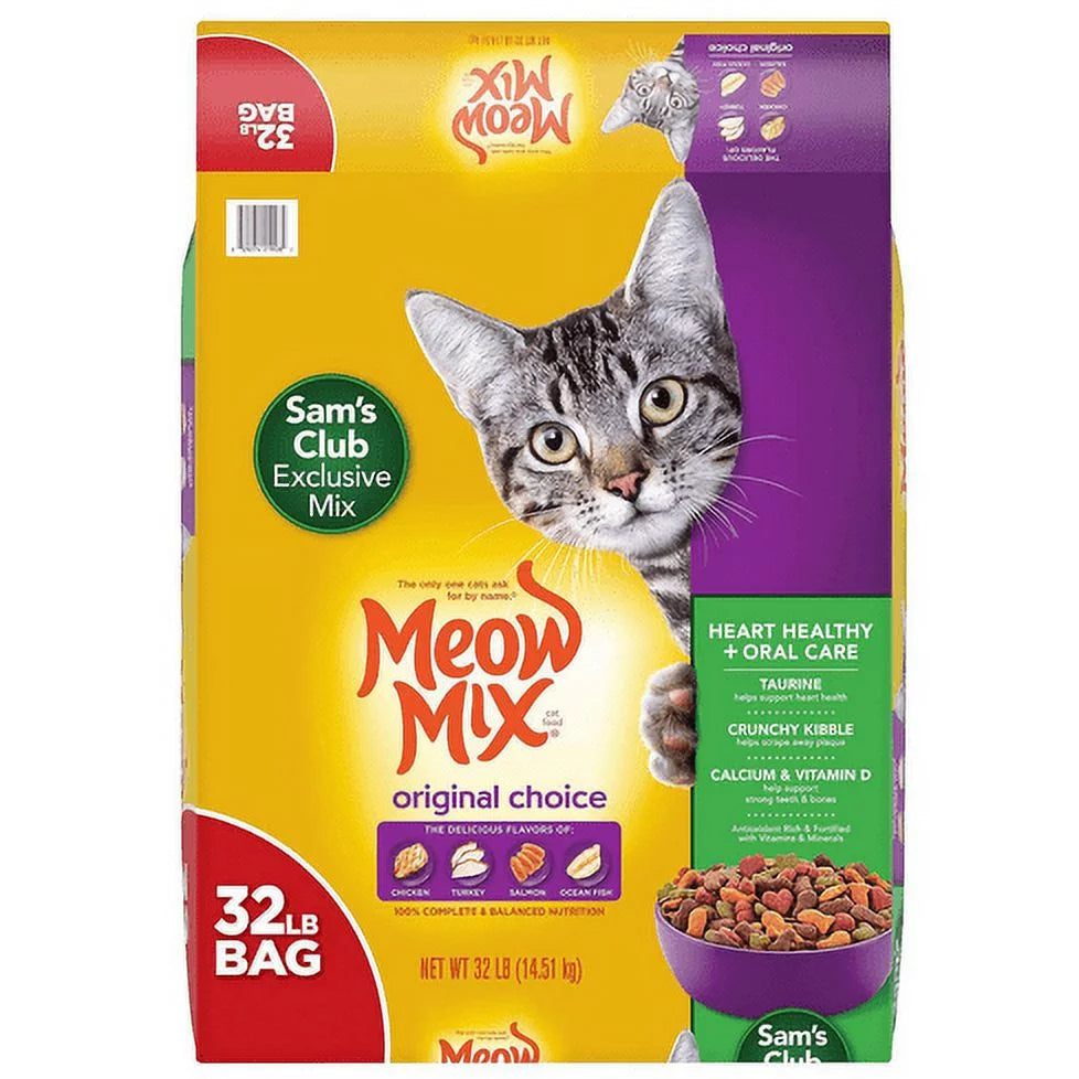 Meow Mix Original Choice Dry Cat Food, Heart Healthy & Oral Care Formula (32 lbs.) Cat Food